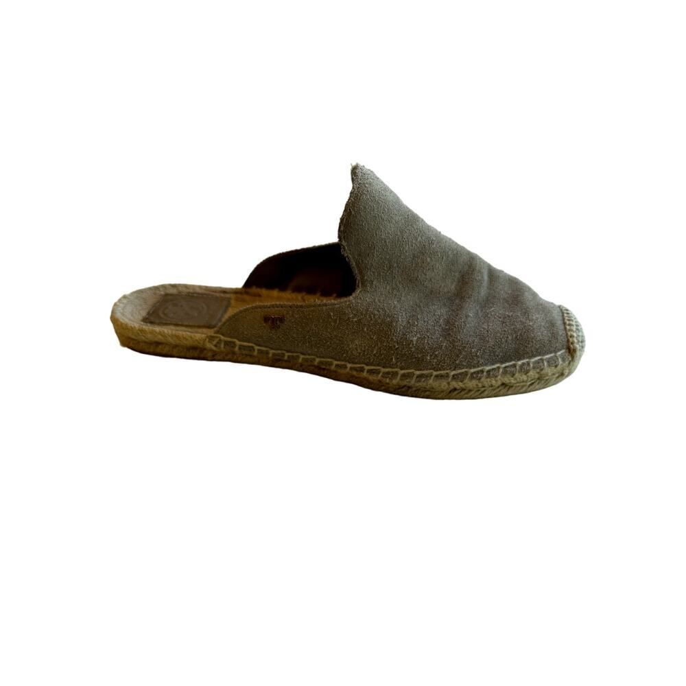TORY BURCH Women's Max Suede Espadrille Mule Slides Taupe Size 7.5